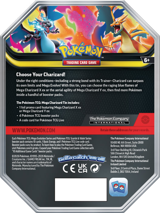 Pokemon TCG: Megaevolucion - Mega Charizard Tin en Español