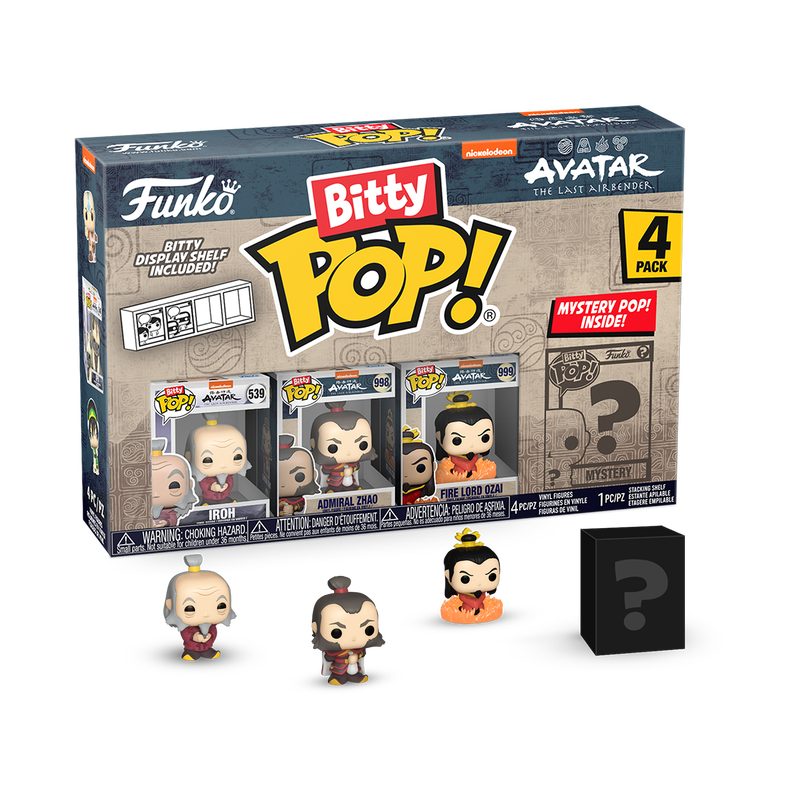 Funko Bitty Pop! Avatar: TLA - Iroh 4PK - Iroh, Admiral Zhao, Firelord Ozai et Une Mini-Figurine Mystère en Surprise - 2.2 Cm - Avatar