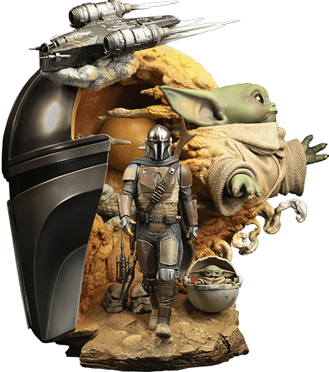 PCS Bust Fine Art Series: Start Wars The Mandalorian - Mandaloriano 16 pulgadas