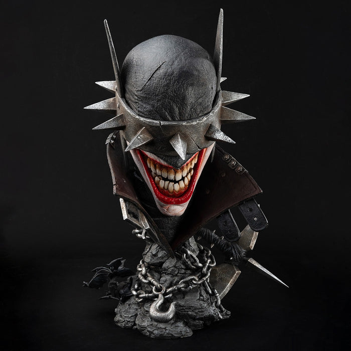 Pure Arts Life Size Bust: DC Dark Nights Metal - El Batman que Rie Art Mask Escala 1/1