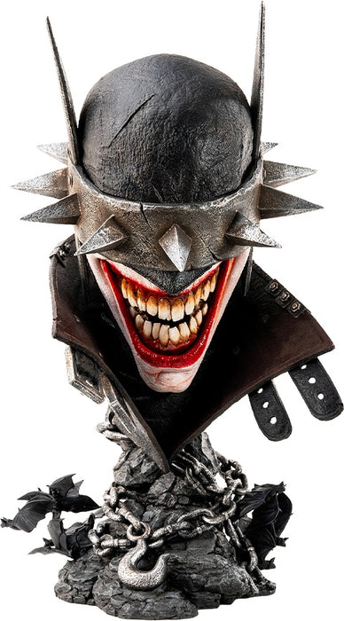 Pure Arts Life Size Bust: DC Dark Nights Metal - El Batman que Rie Art Mask Escala 1/1