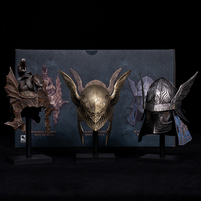 Pure Arts Scaled Replica: Elden Ring -  Malenia, Messmer y Wylder Cascos 3 Pack