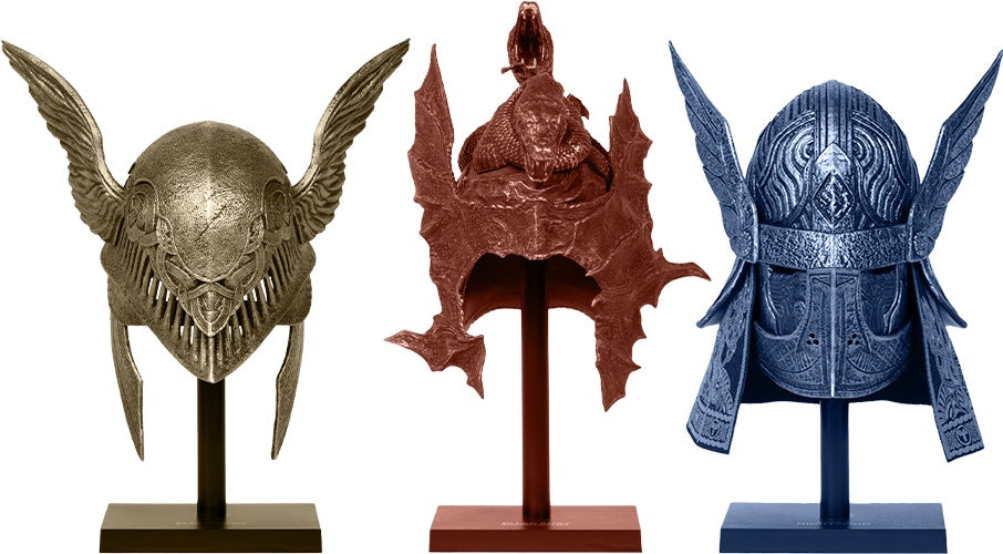 Pure Arts Scaled Replica: Elden Ring -  Malenia, Messmer y Wylder Cascos 3 Pack