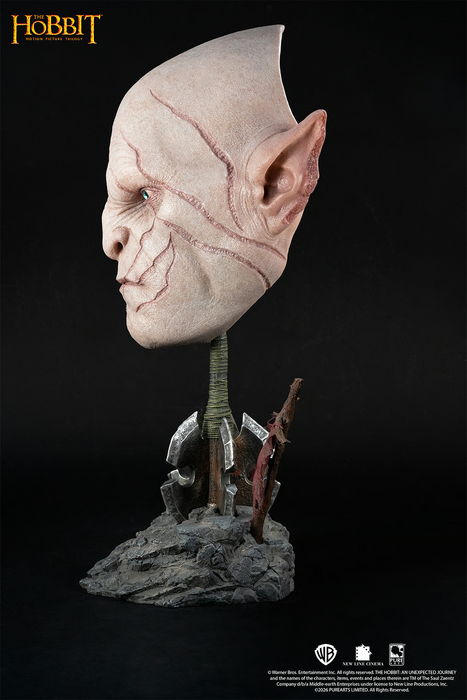 Pure Arts Life Size Bust: El Hobbit - Mascara Artistica de Azog 21 Pulgadas