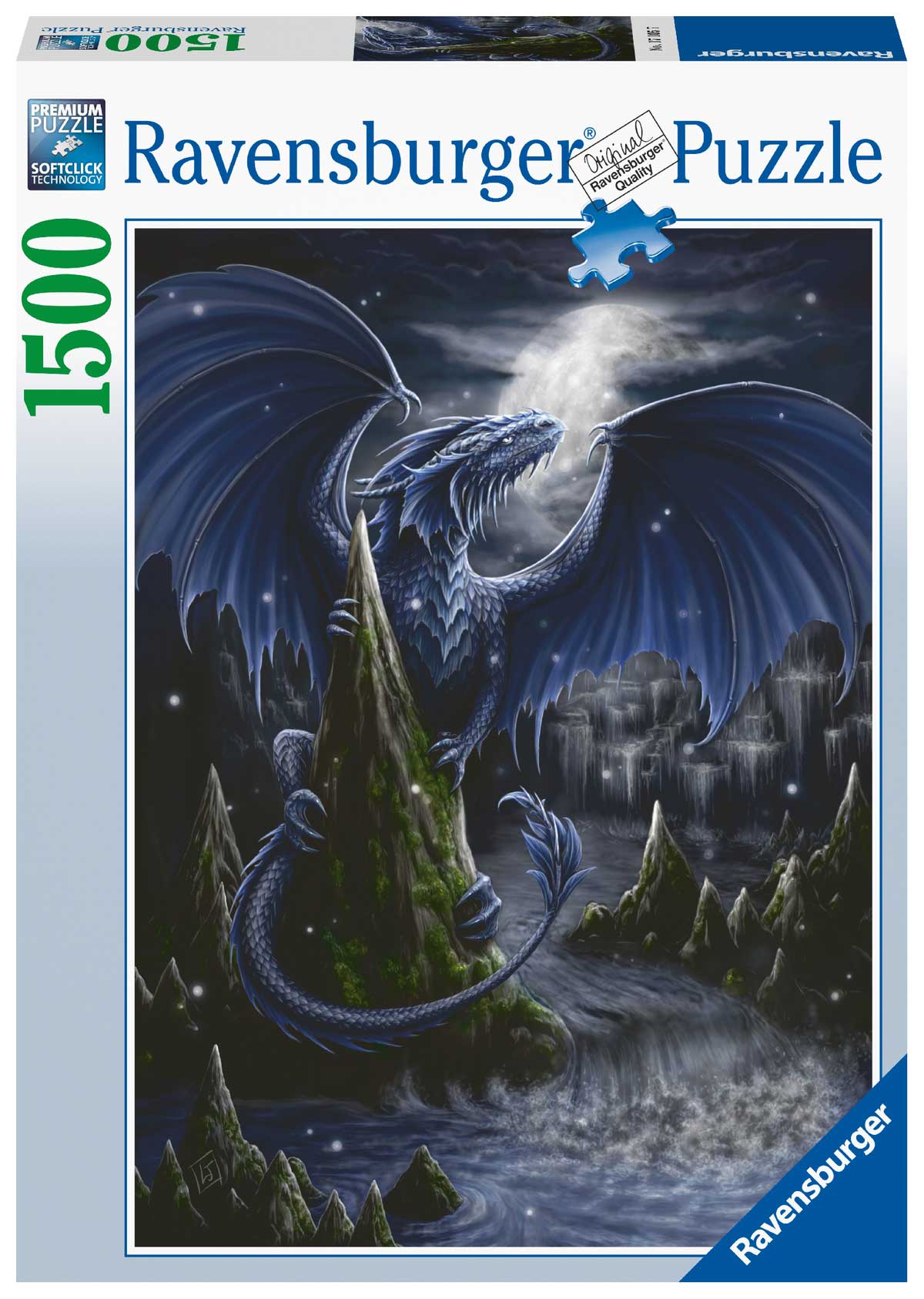 Ravensburger Rompecabezas Adultos: Dragon Azul Oscuro 1500 piezas