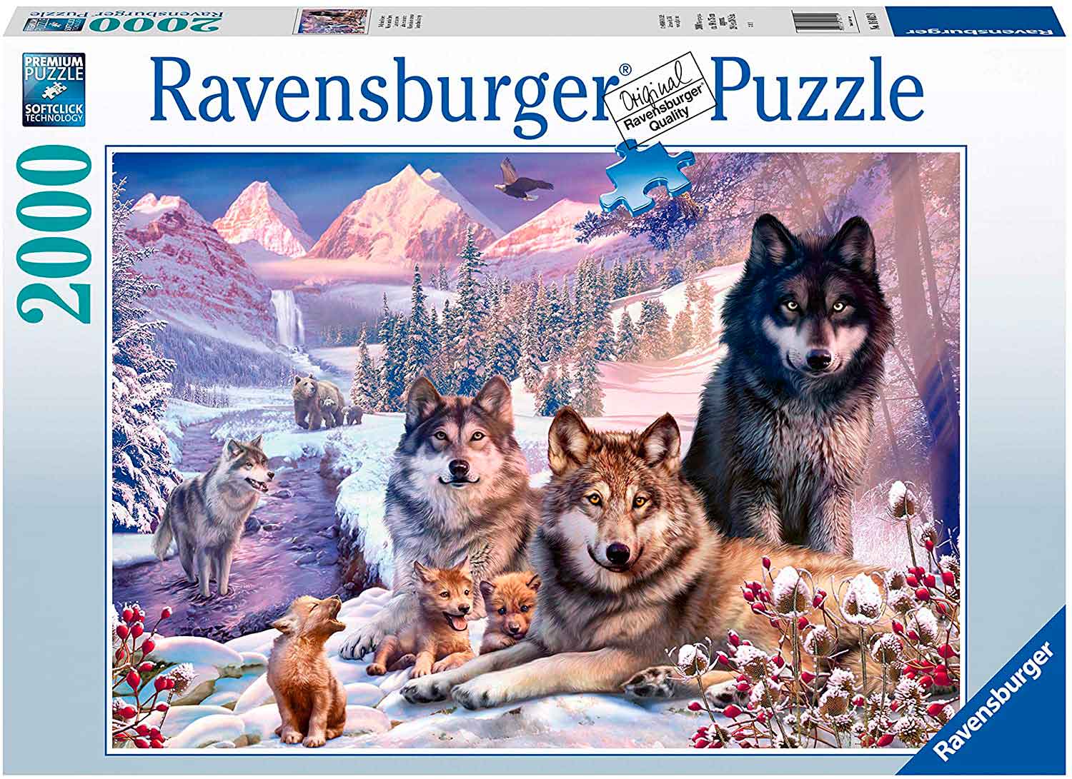 Ravensburger Rompecabezas: Lobos en la nieve 2000 piezas