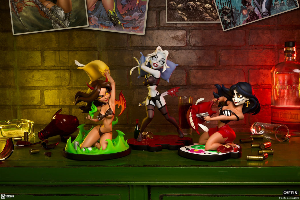 Sideshow Collectibles: Coffin Comics Sleepover In Hell - Lady Death, Hellwitch y La Muerta 3 Pack