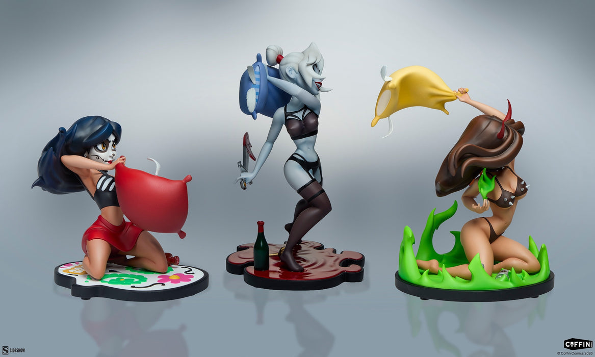 Sideshow Collectibles: Coffin Comics Sleepover In Hell - Lady Death, Hellwitch y La Muerta 3 Pack