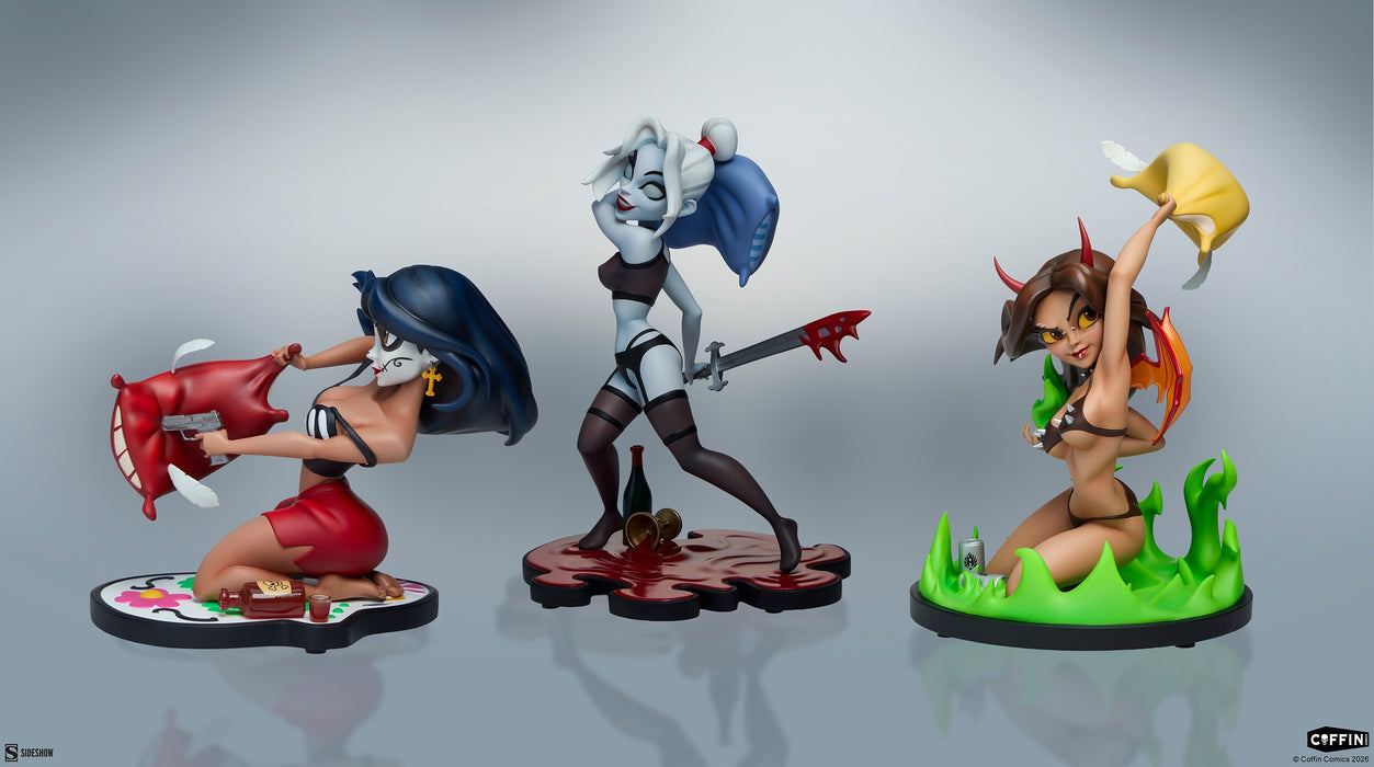 Sideshow Collectibles: Coffin Comics Sleepover In Hell - Lady Death, Hellwitch y La Muerta 3 Pack