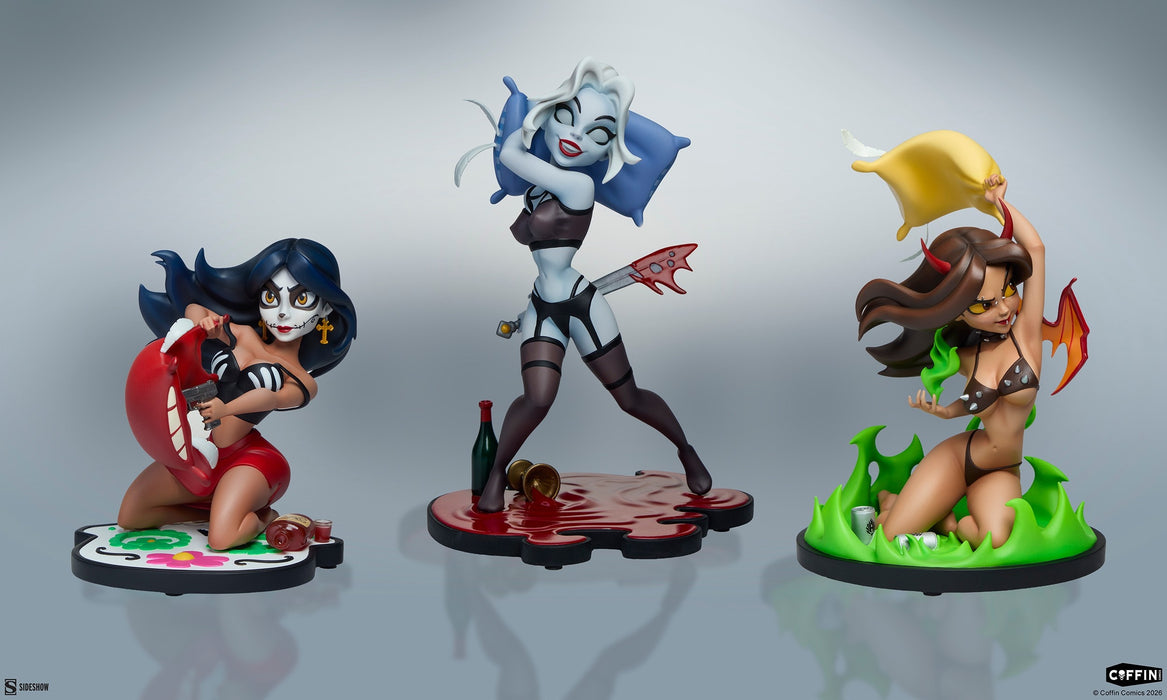 Sideshow Collectibles: Coffin Comics Sleepover In Hell - Lady Death, Hellwitch y La Muerta 3 Pack