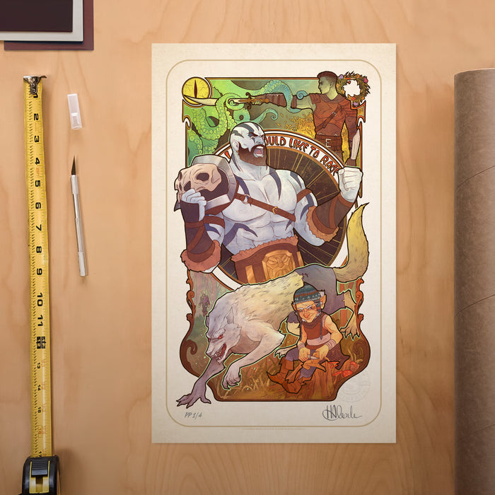 Sideshow Art Print: Critical Role 10 Aniversario - Travis Willingham Litografia