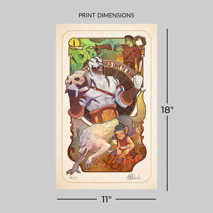 Sideshow Art Print: Critical Role 10 Aniversario - Travis Willingham Litografia