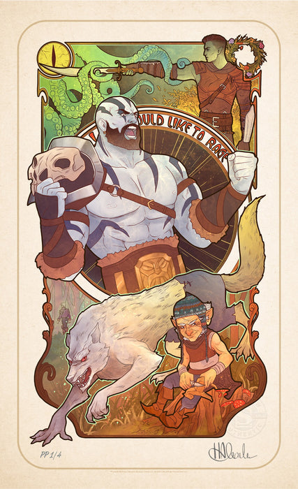 Sideshow Art Print: Critical Role 10 Aniversario - Travis Willingham Litografia