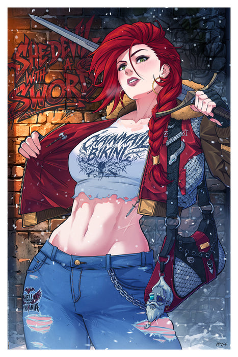 Sideshow Art Print: Marvel - Red Sonja Litografia