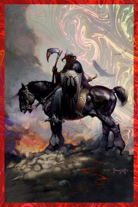 Sideshow Art Print: Death Dealer I - Rainbow Lava Holofoil Litografia