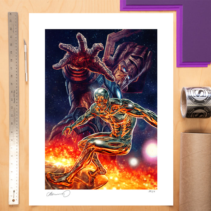 Sideshow Art Print: Marvel - Galactus and the Silver Surfer Litografia