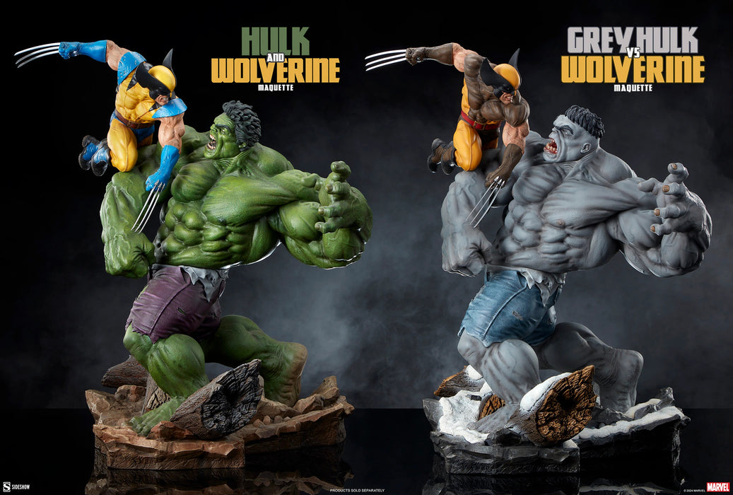 Sideshow Collectibles Maquette: Marvel X Men - Hulk Gris vs Wolverine ...
