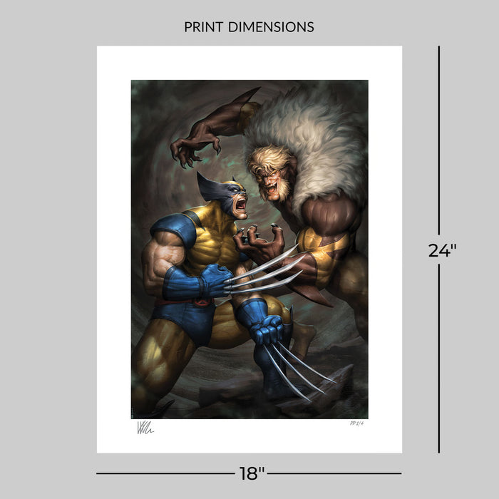 Sideshow Art Print: Marvel Wolverine Num 1 -  Wolverine Vs  Sabretooth Litografia