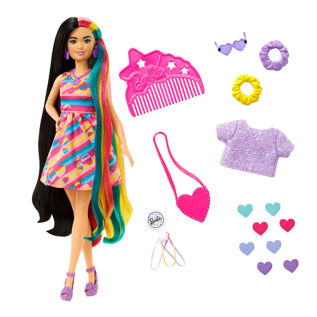 Barbie Rainbow Hair Barbie Pintar Cabello Barbie Rainbow Busto Deluxe