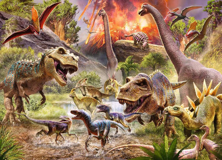 Puzzle Infantil de Dinosaurios 3 x 49 Piezas Ravensburger 05127 DINOSAURIOS  EN EL ESPACIO