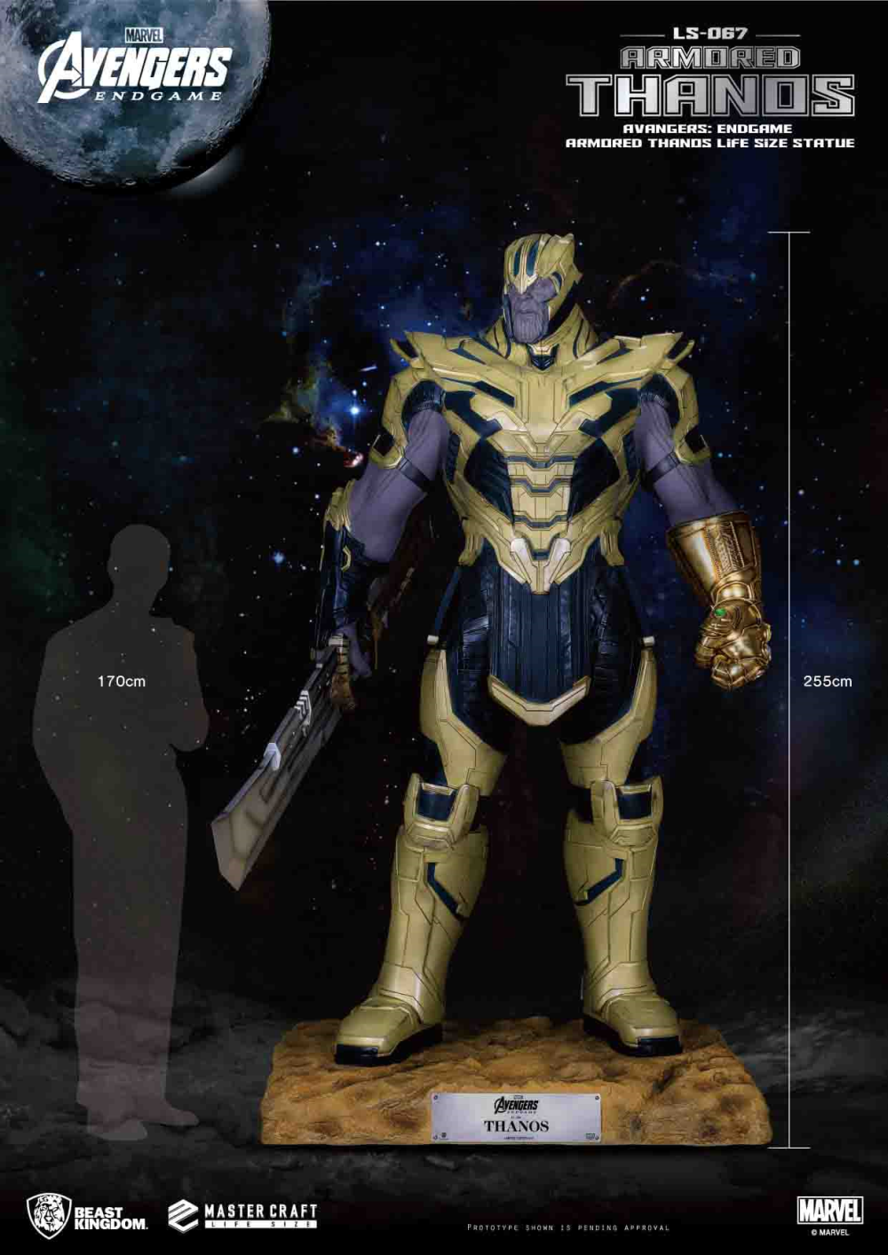 Beast Kingdom Life Size Marvel: Avengers Endgame - Thanos con Armadura Escala 1/1