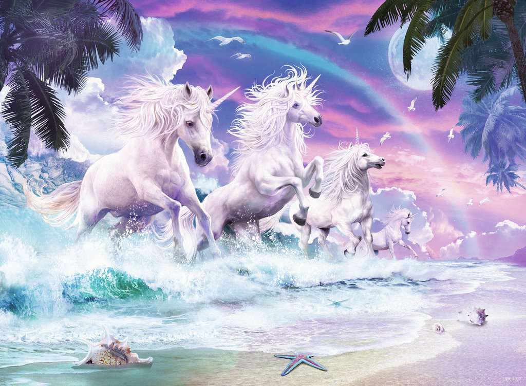 Ravensburger Rompecabezas: Unicornios en la playa 150 piezas