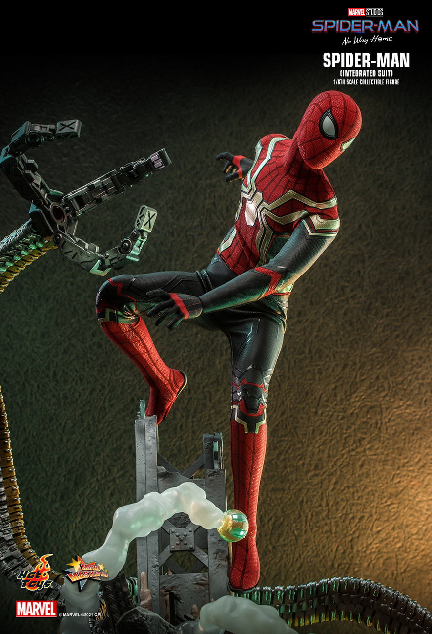 Hot Toys Movie Masterpiece Series: Spider Man No Way Home - Spider Man Traje Integrado Estandar Escala 1/6