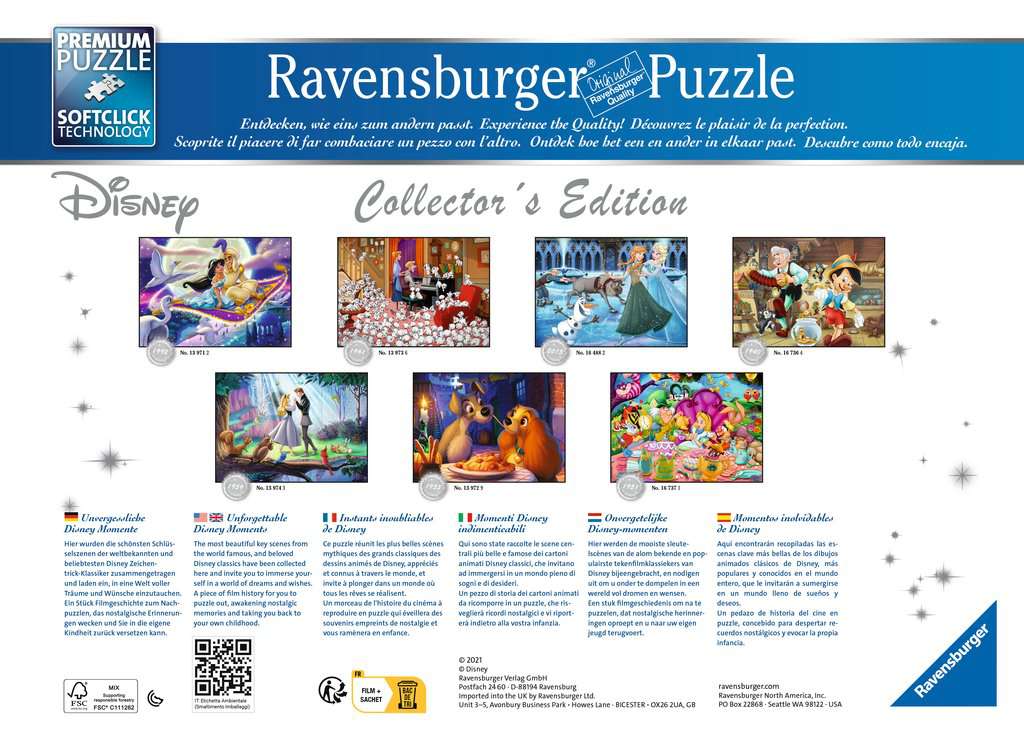 Ravensburger Rompecabezas Adultos: Disney - Aladdin 1992 1000 piezas