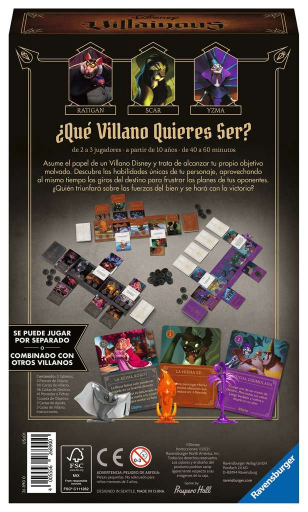 Ravensburger Juegos de Mesa: Disney - Villanos La Maldad viene preparada Español