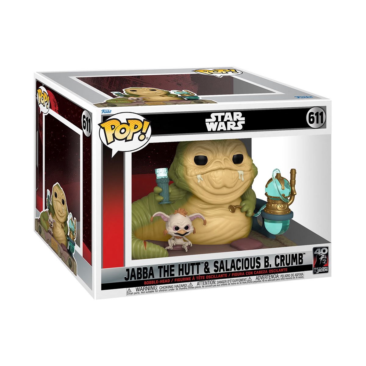 Funko Pop Deluxe: Star Wars El Regreso del Jedi 40 Aniversario - Jabba el Hutt con Salacious