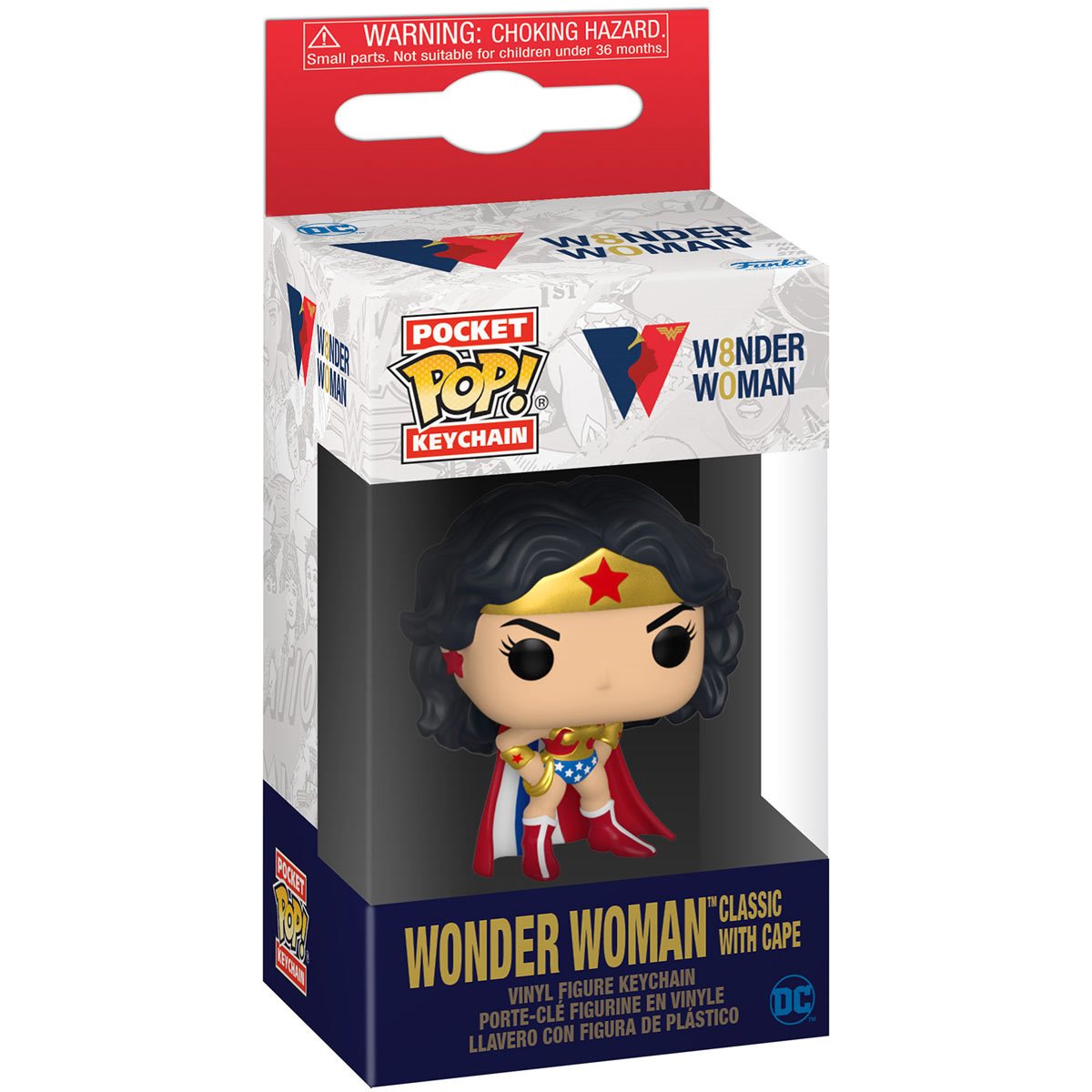 Funko Pop Keychain: Wonder Woman 80 - Mujer Maravilla Clasica con Capa Llavero