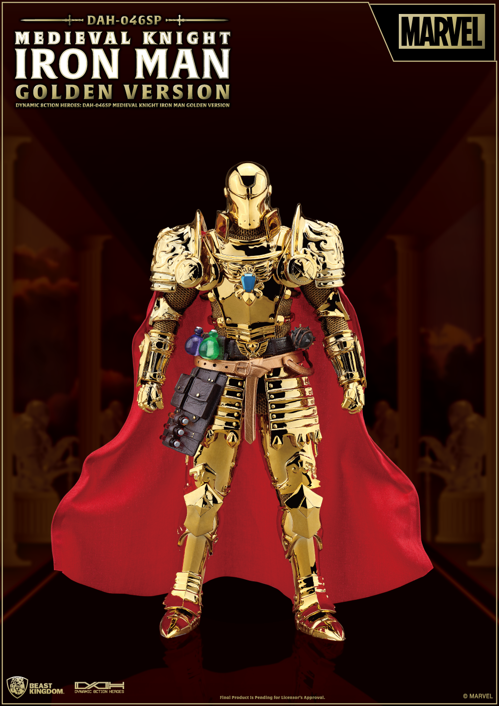 Beast Kingdom Dynamic Action Heroes: Marvel - Caballero Medieval Dorado Exclusivo Comic Con 2022