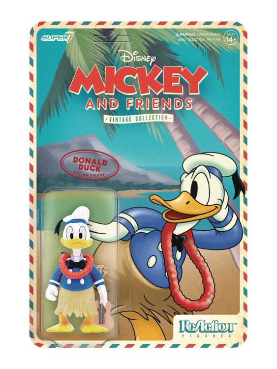 Super7 ReAction: Disney Mickey And Friends Hawaiian Holiday Vintage Collection - Pato Donald