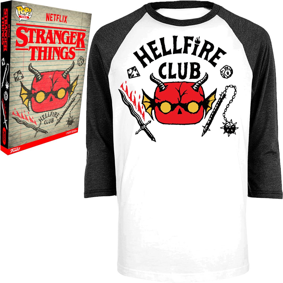 Funko Boxed Tee: Stranger Things - Hellfire Club Playera Extra Chica