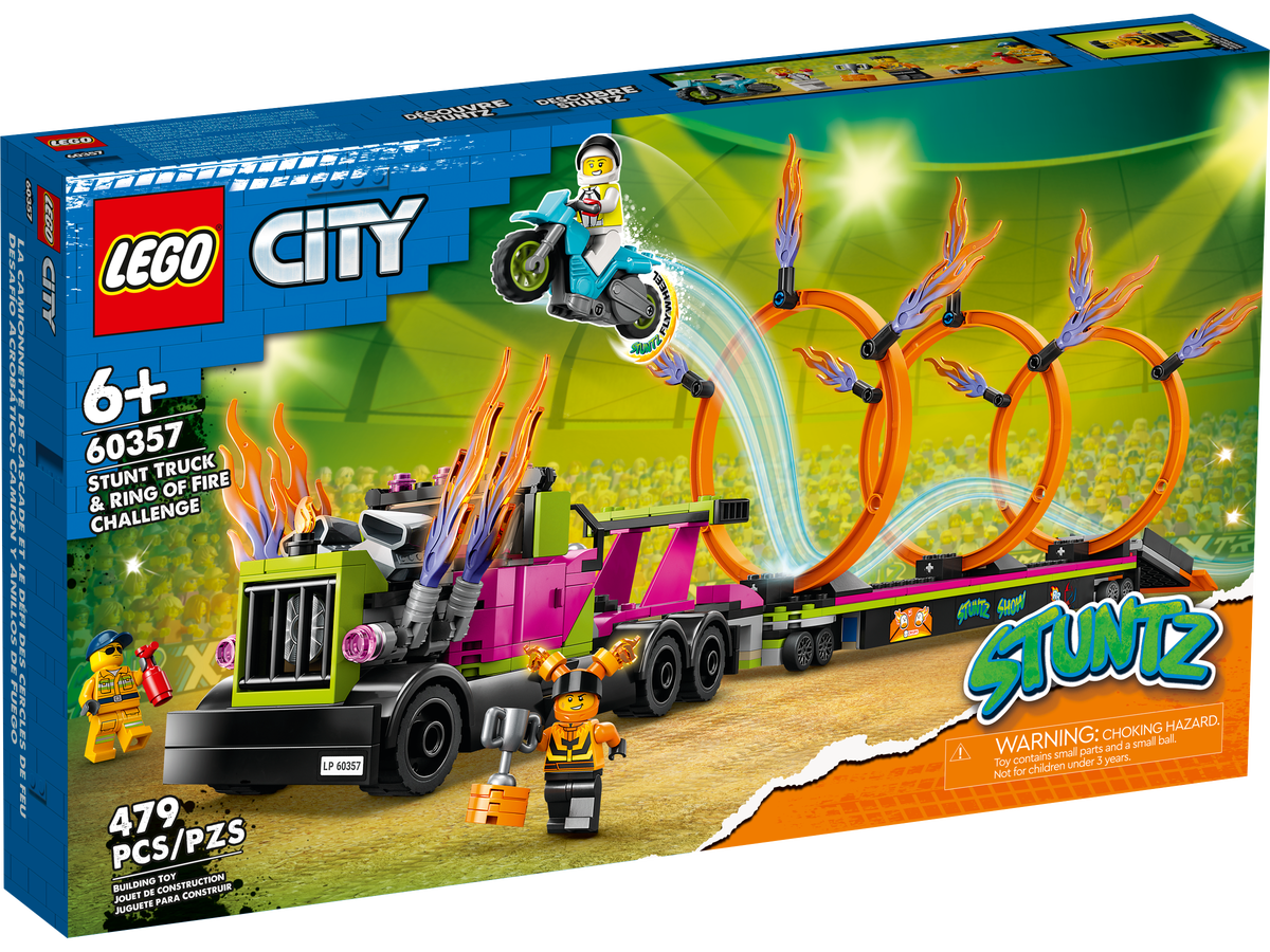 LEGO City Stuntz Desafío Acrobático: Camión y Anillos de Fuego 60357
