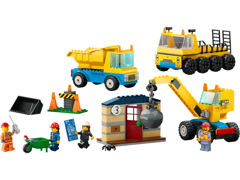 LEGO City Camiones de Obra y Grua con Bola de Demolicion 60391