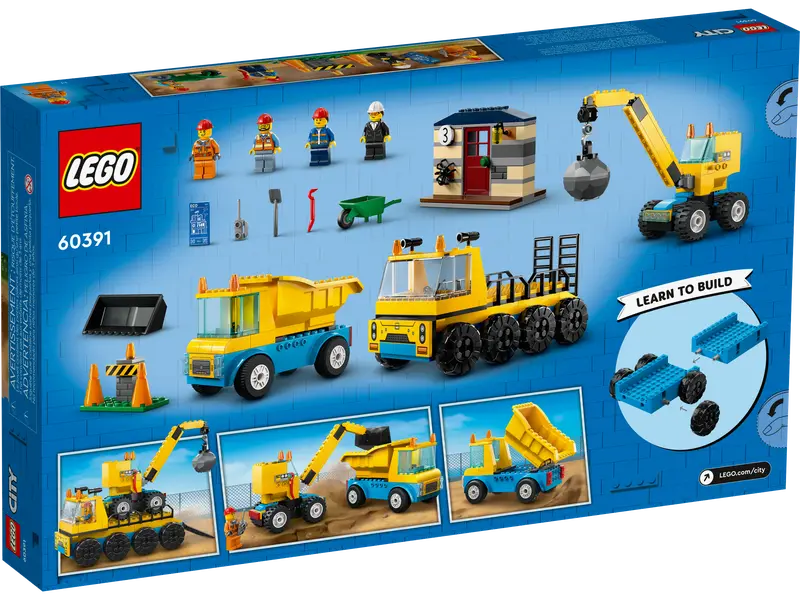 LEGO City Camiones de Obra y Grua con Bola de Demolicion 60391