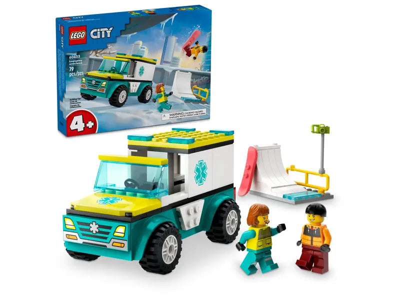 LEGO City Ambulancia de Emergencias y Chico con Snowboard 60403