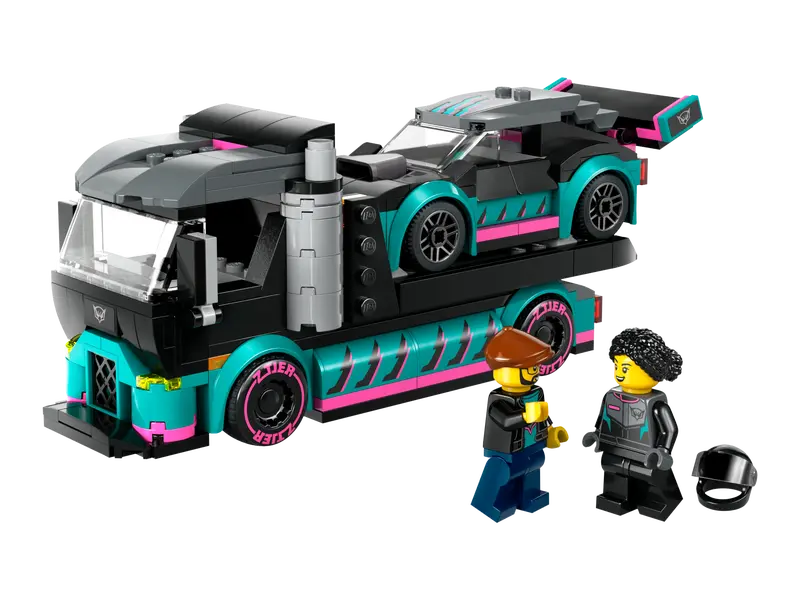 LEGO City Coche de Carreras y Camión de Transporte 60406