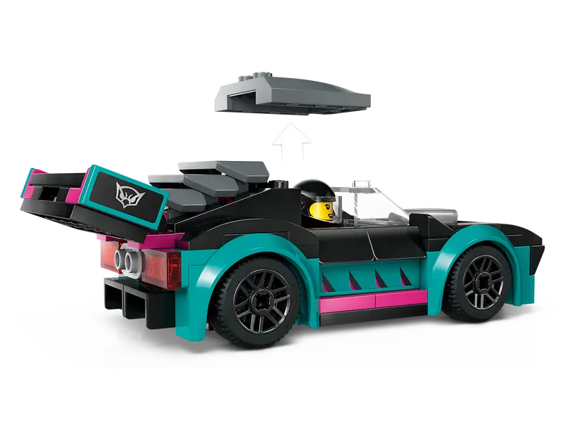 LEGO City Coche de Carreras y Camión de Transporte 60406