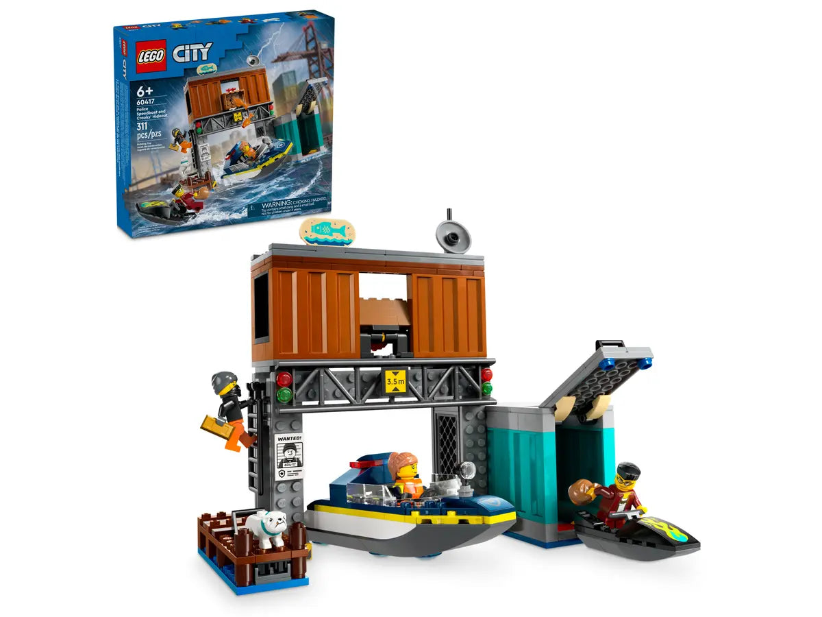 LEGO City Lancha de Policia y Guarida de los Ladrones 60417