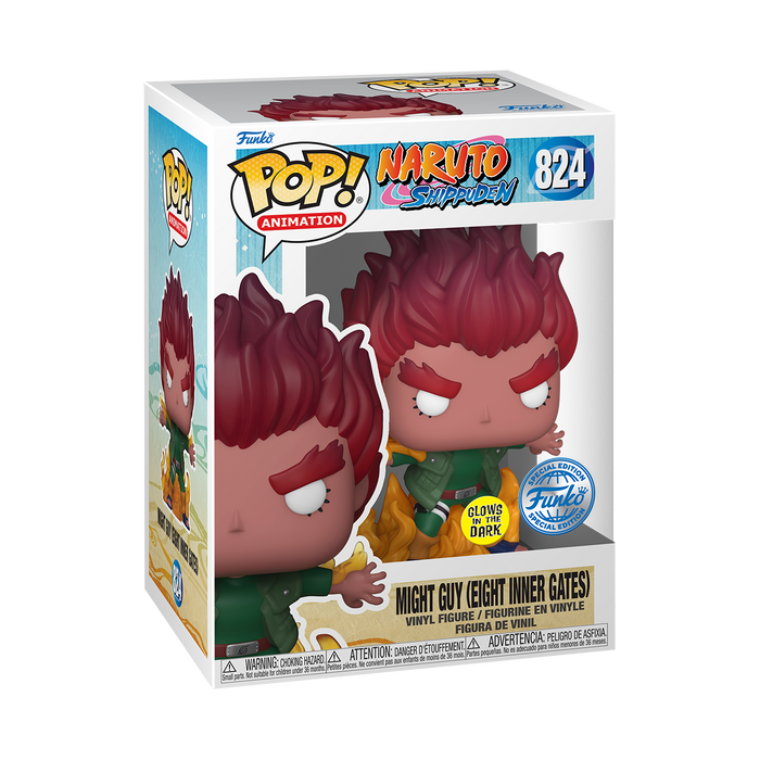 Funko Pop Animation: Naruto - Might Guy Ocho Puertas Internas Glow Exclusivo
