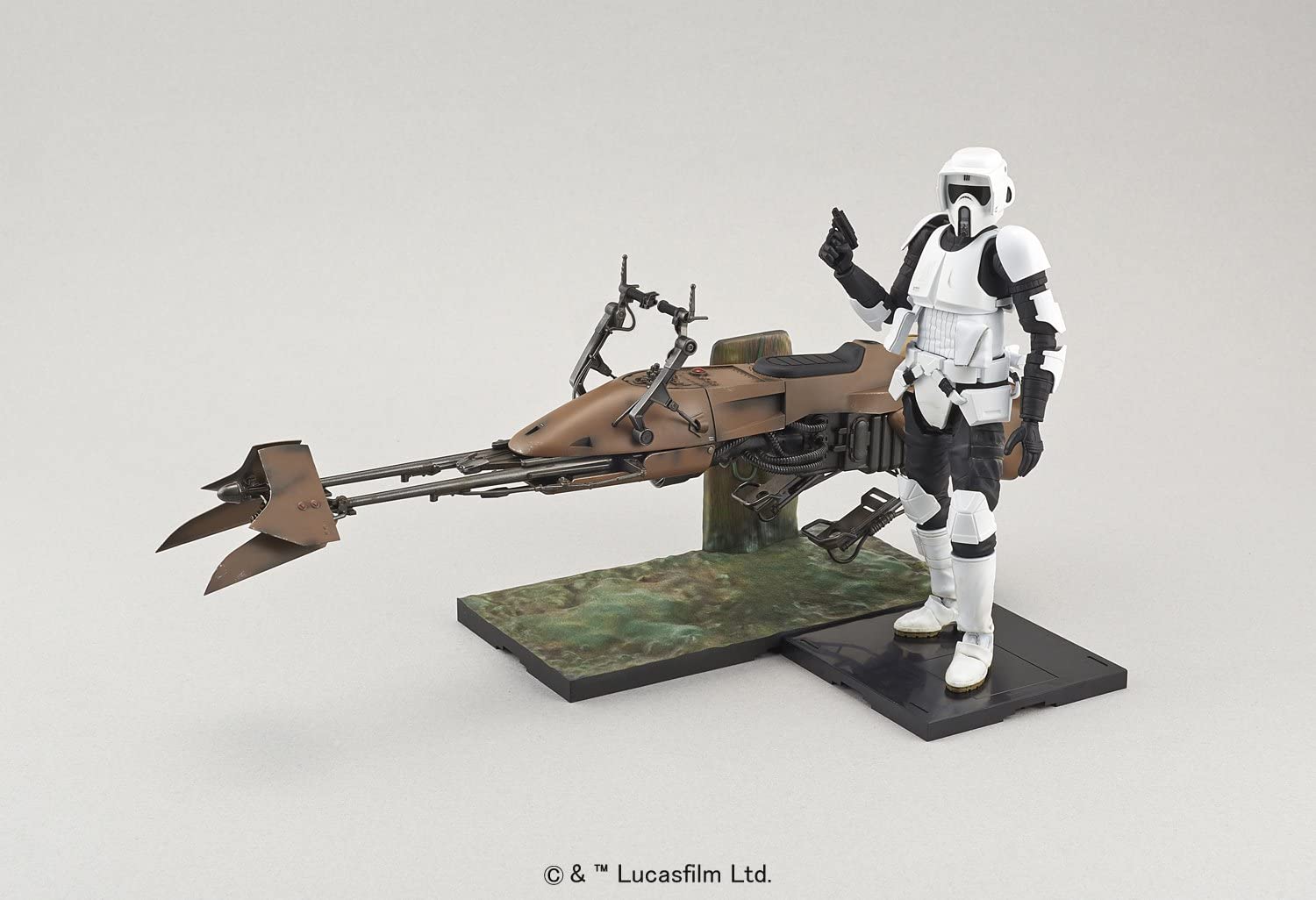 Bandai Hobby Gunpla Model Kit: Star Wars - Scout Trooper y Speeder Bike Escala 1/12 Kit de Plastico