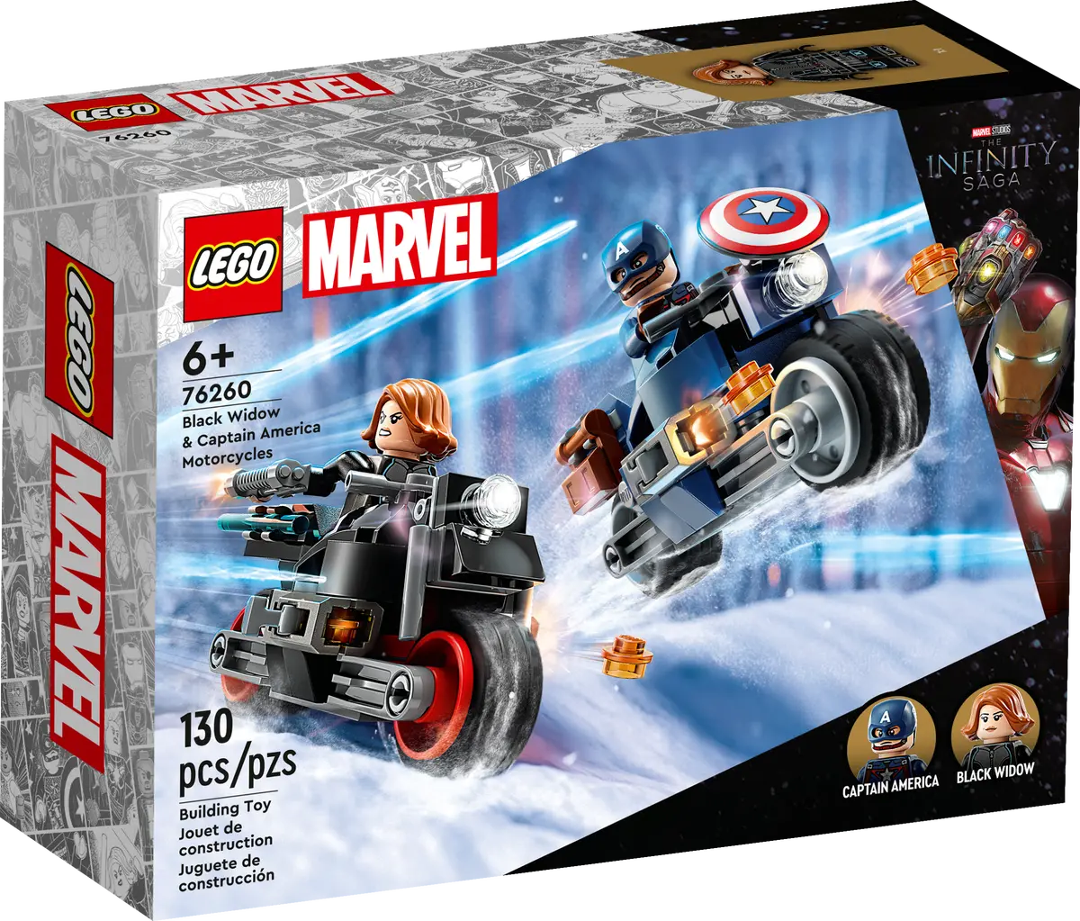 LEGO Marvel Infinity Saga Motos De Viuda Negra y El Capitan