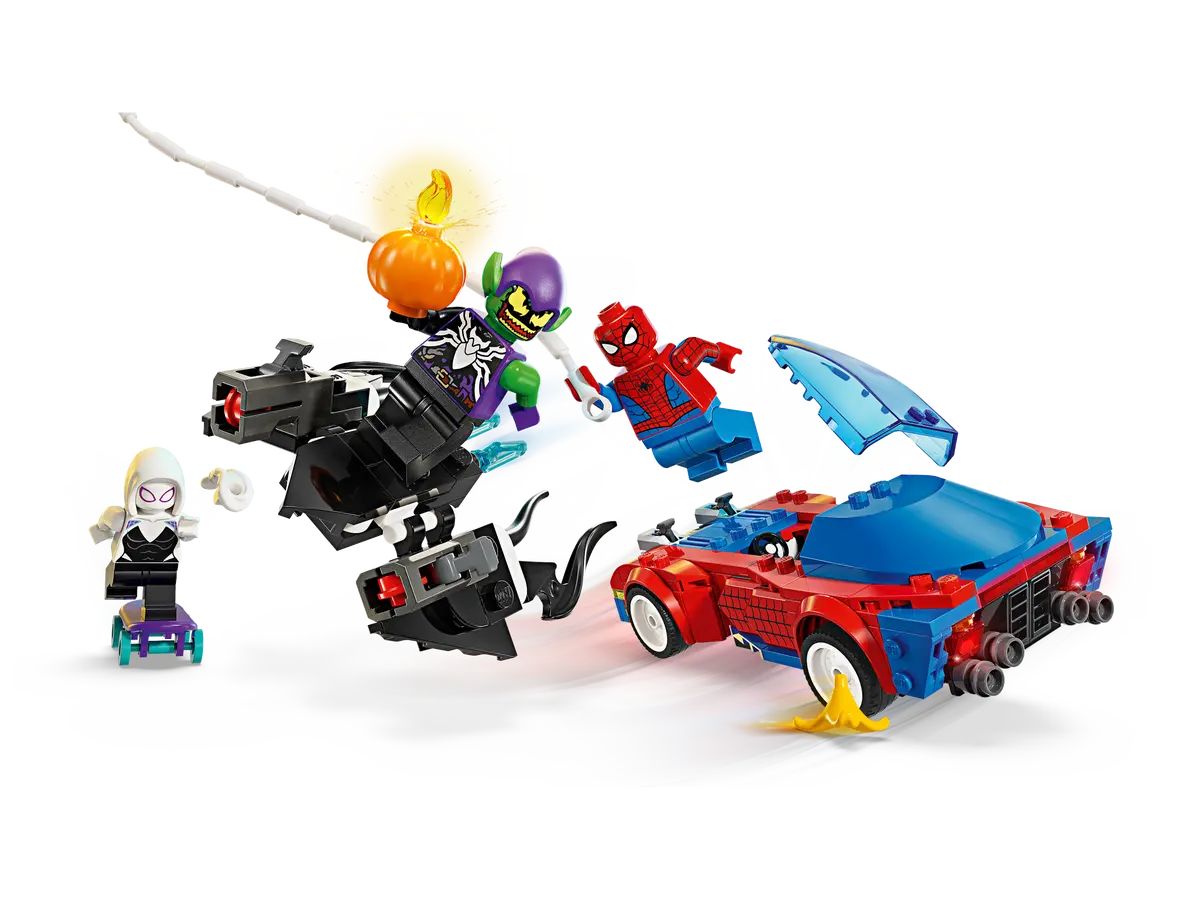 LEGO Super Heroes Marvel Coche de Carreras de Spider-Man y Duende Verde Venomizado 76279