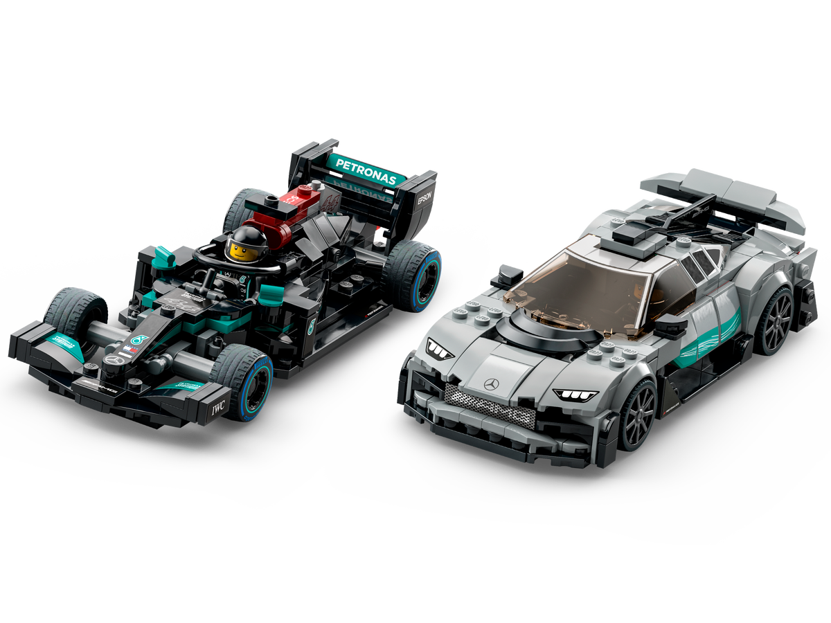 LEGO Speed Champions Mercedes AMG F1 W12 E Performance y Mercedes AMG Project One 76909