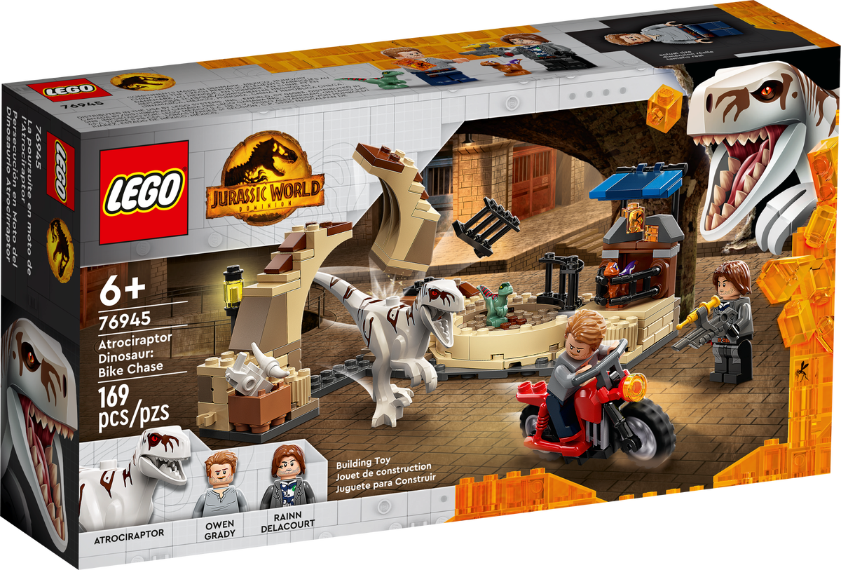 LEGO Jurassic World Persecucion en Moto del Dinosaurio Atrocirraptor 76945