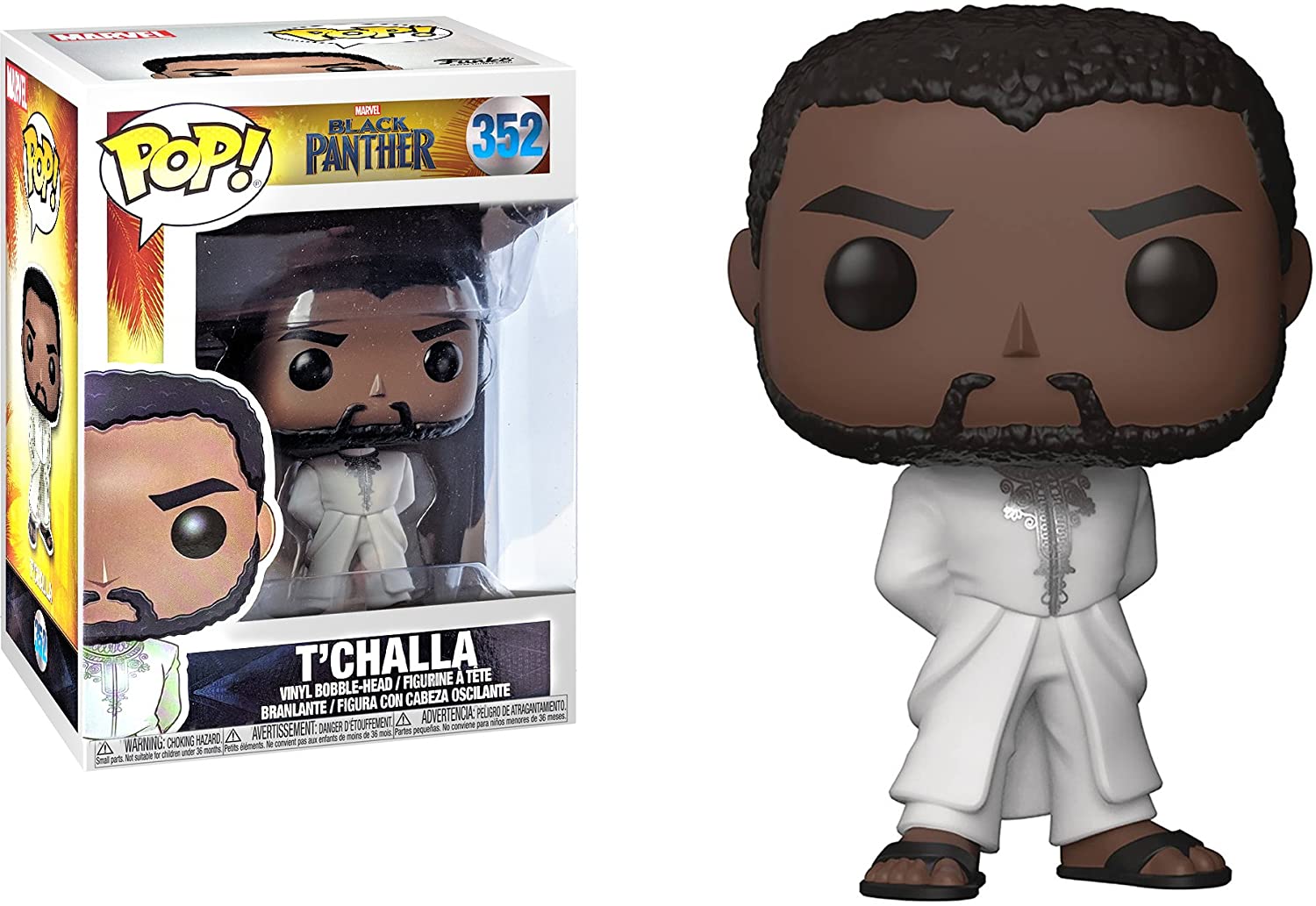 Funko Pop Marvel: Black Panther - Black Panther Tunica Blanca