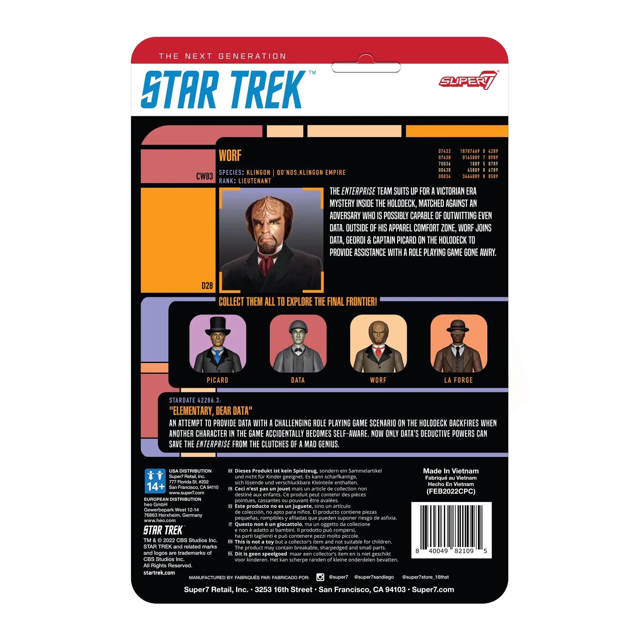 Super7 ReAction: Star Trek The Next Generation - Victorian Worf