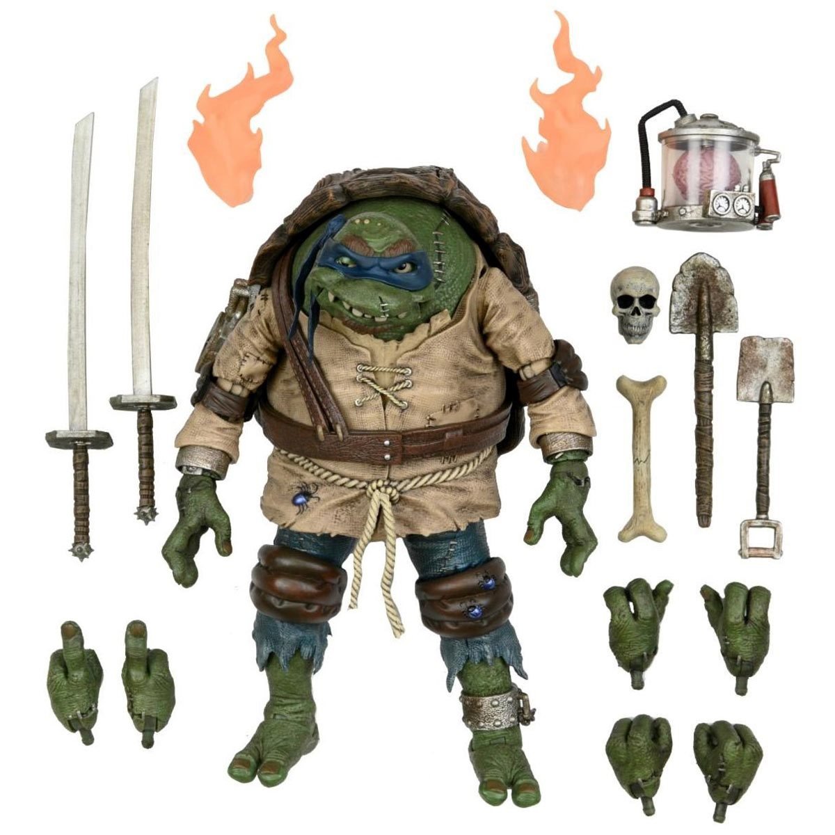 Neca Figura de Accion Ultimate: Universal Monsters x TMNT - Leonardo como El Jorobado 7 Pulgadas